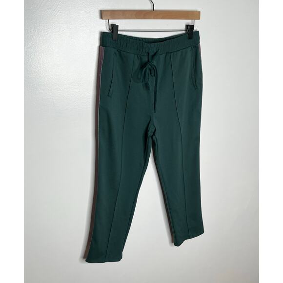 Spiritual Gangster Track Pants Womens Medium Green Stripe Pockets Loungewear - Picture 4 of 11